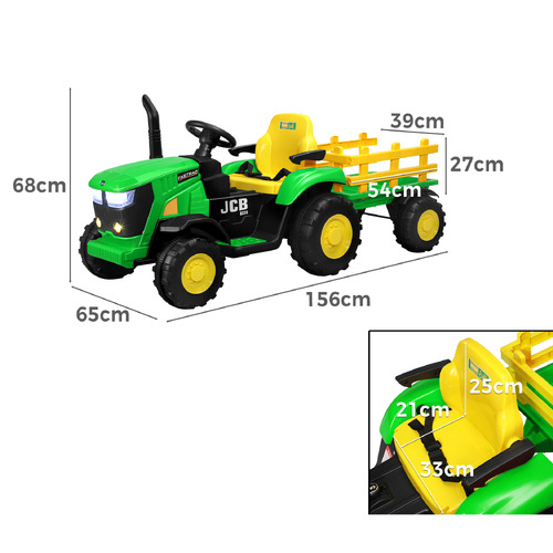 Jcb ride on tractor sales and trailer